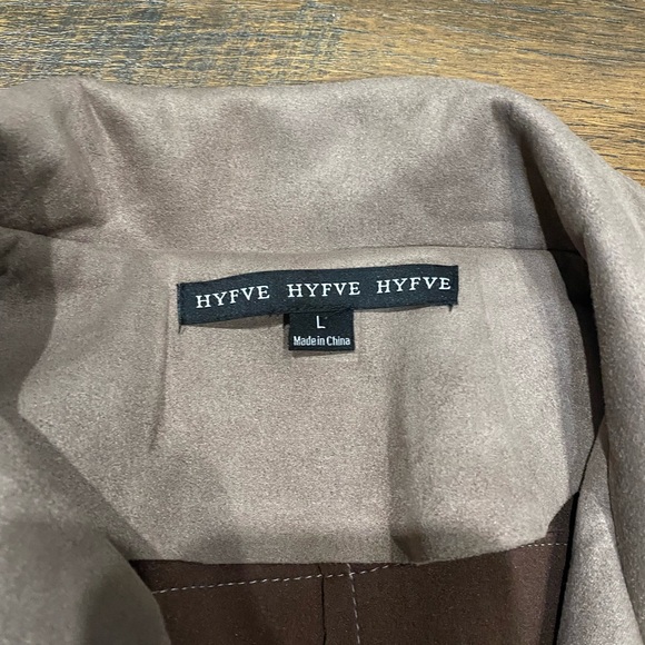 HYFVE Faux Suede Moto Biker Jacket SZ L - Picture 2 of 5